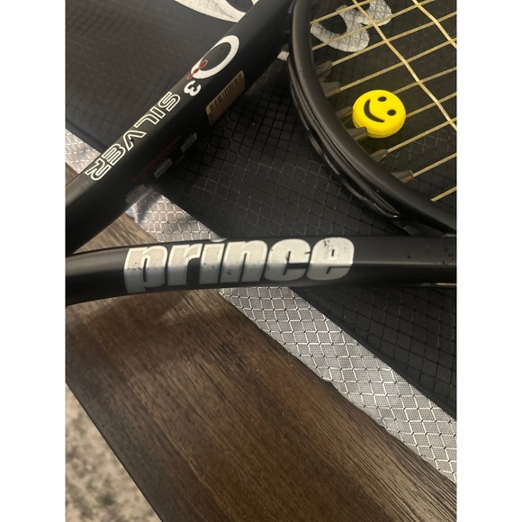 PRINCE O3 SILVER Tennis Racquet OS 118 sq. in. grip 4 1/4 Grip and Case - Picture 3 of 11